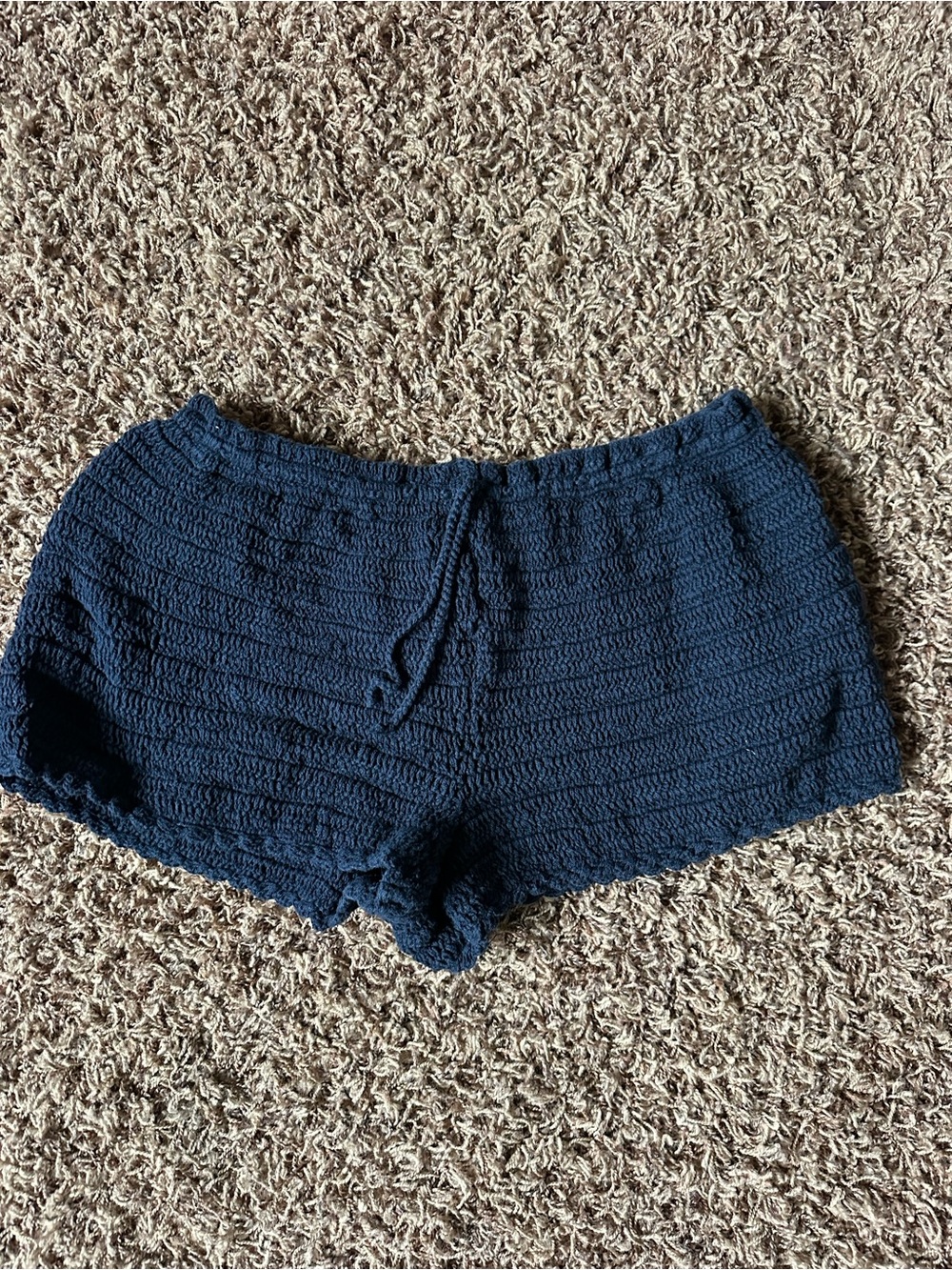 Navy blue Crochet Knit Mini Shorts